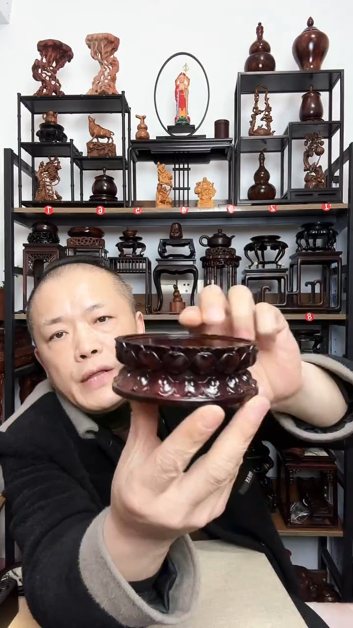 紫砂底座木内径9高3.5