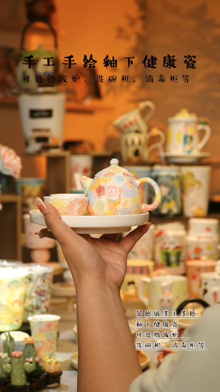 【闪购商品】杯陶瓷景德镇高温釉下彩&A532