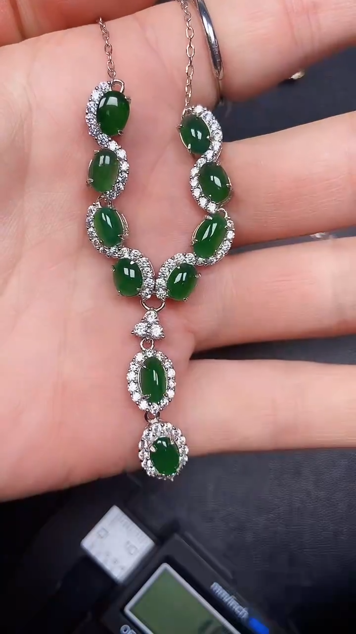 银S925镶嵌戒指翡翠科**饰2080