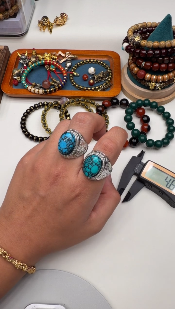 铜铁合金类网花戒指开口款149号（颜色可备注)