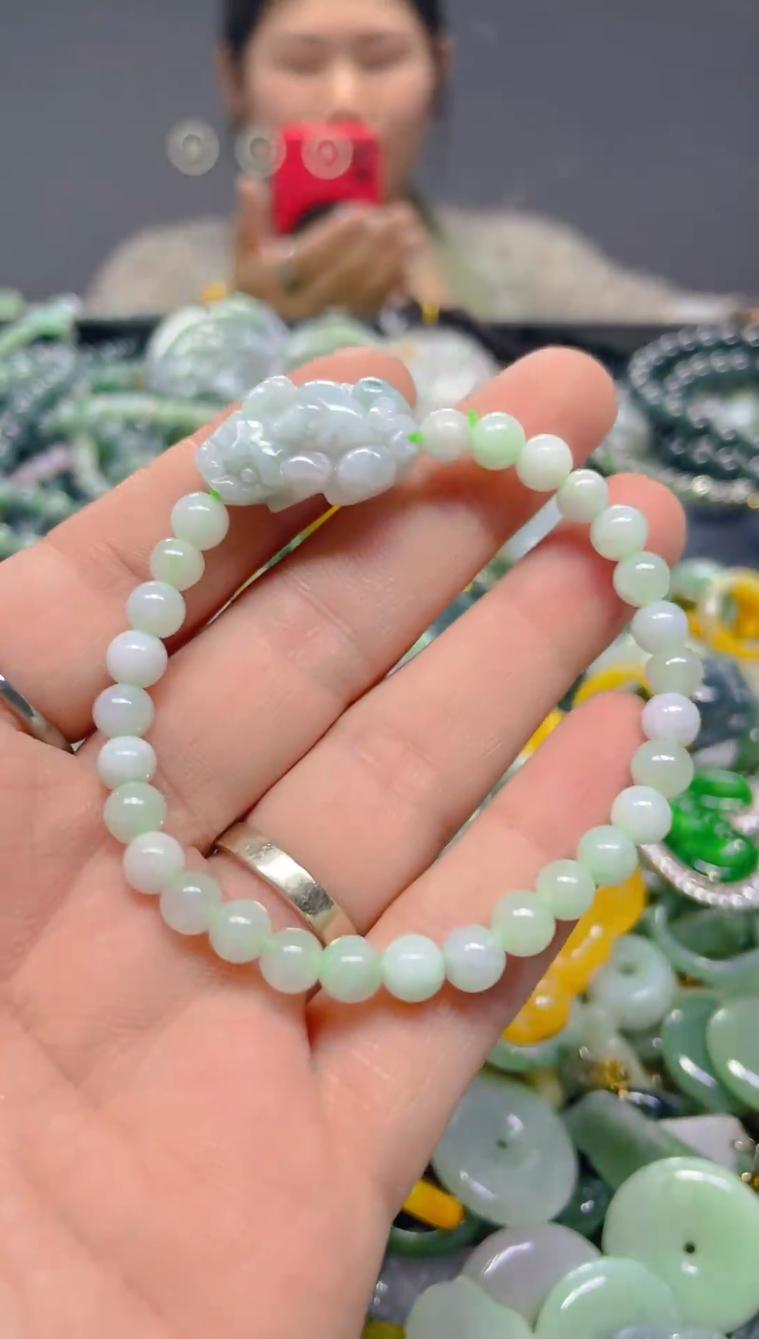 翡翠未镶嵌颈饰5mm/W/翡翠A货,一件也是批发价