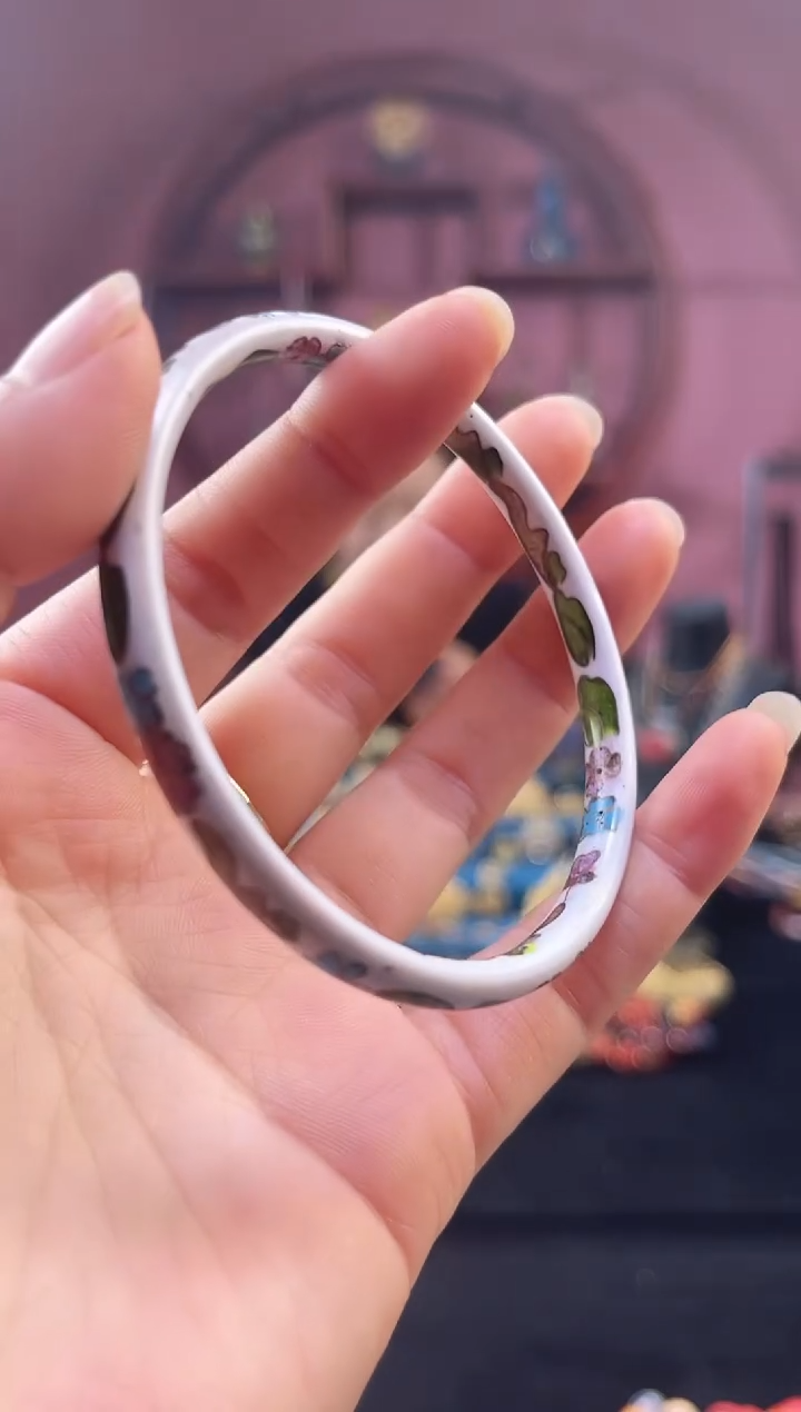 非遗 景泰蓝棍镯 56-60 白色