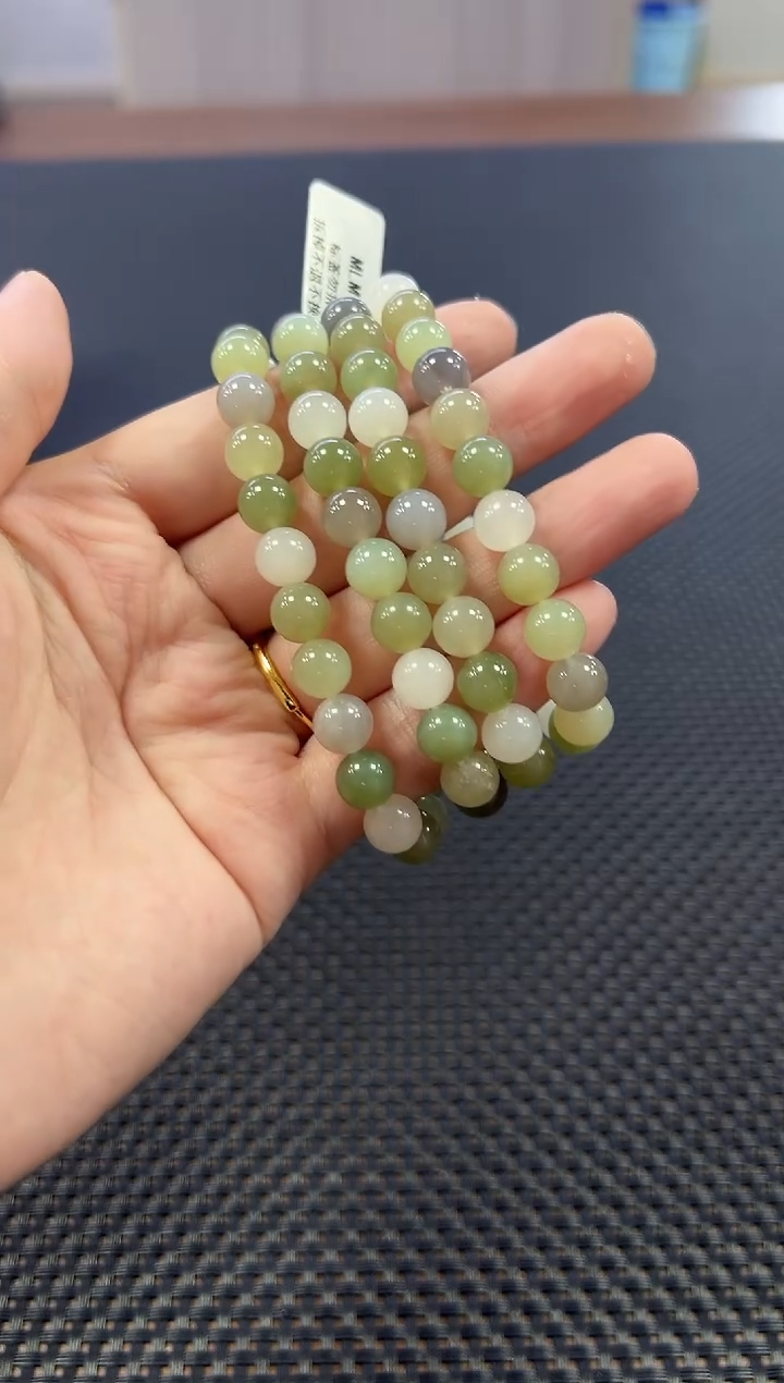 手串未镶嵌和田玉多宝约8mm+ （多样性发一件）1267