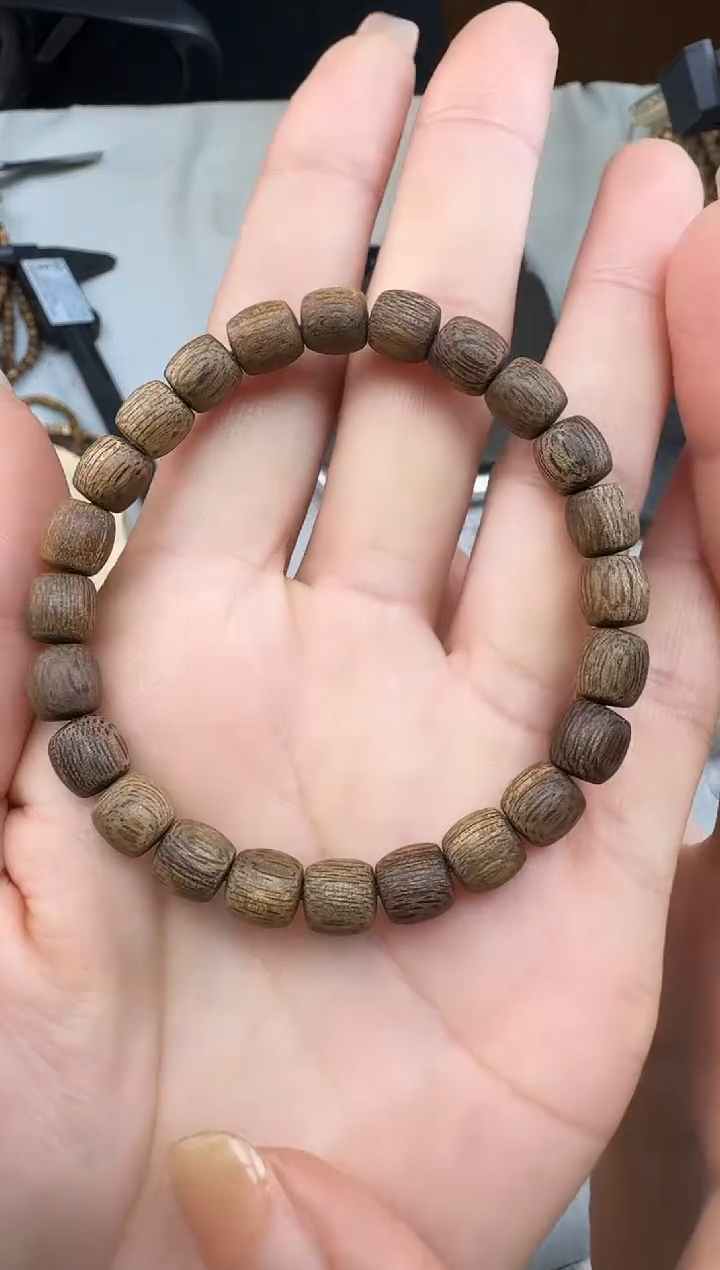 沉香手串0705沉香老料鼓珠单圈多样性发一