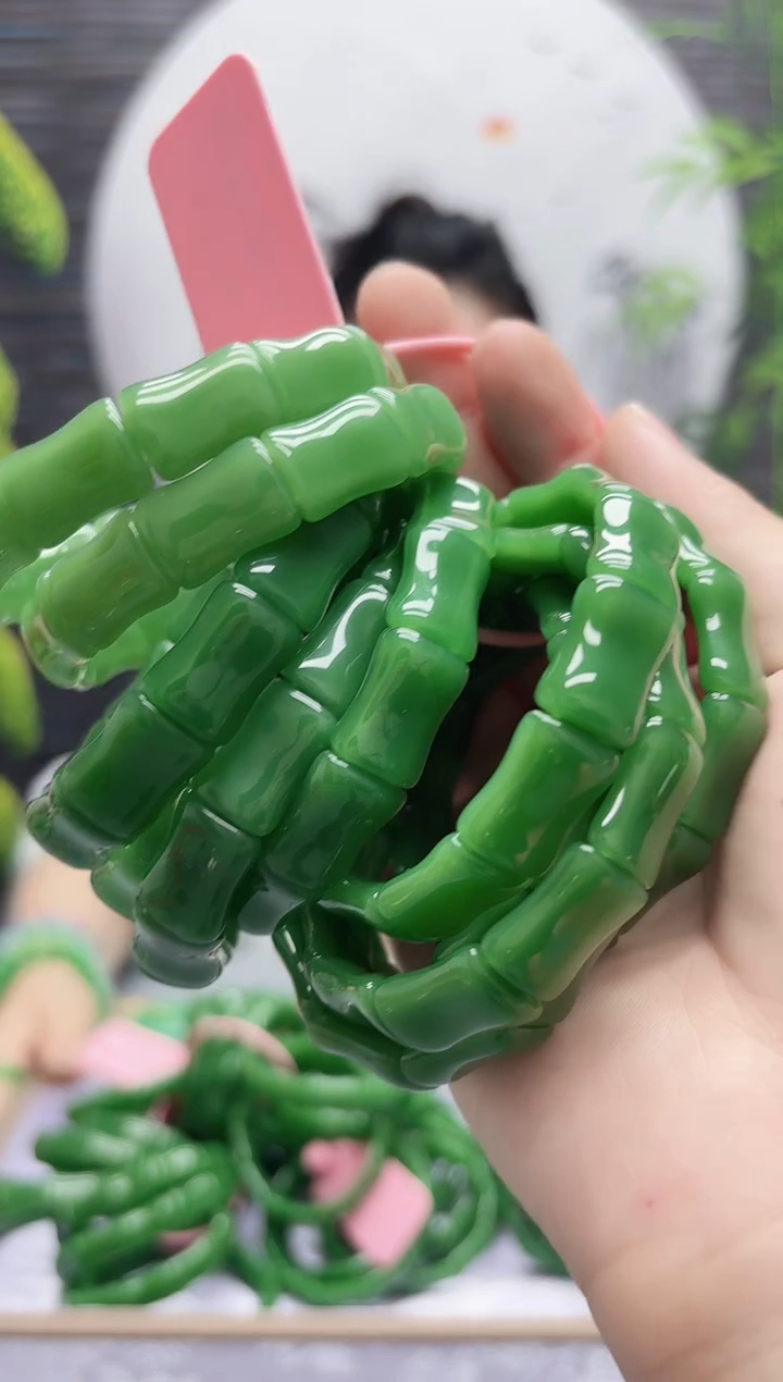 手串未镶嵌和田玉（碧玉）节节高升手牌