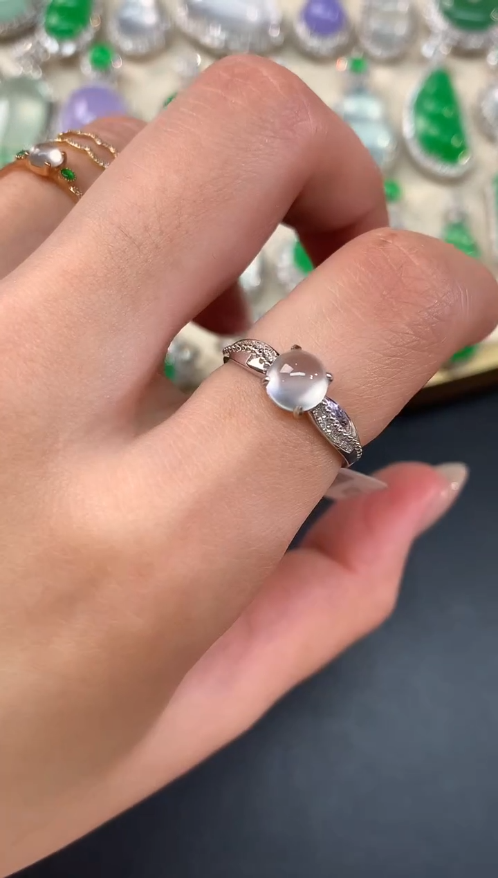 【闪购商品】翡翠戒指18K金镶嵌A86|2680