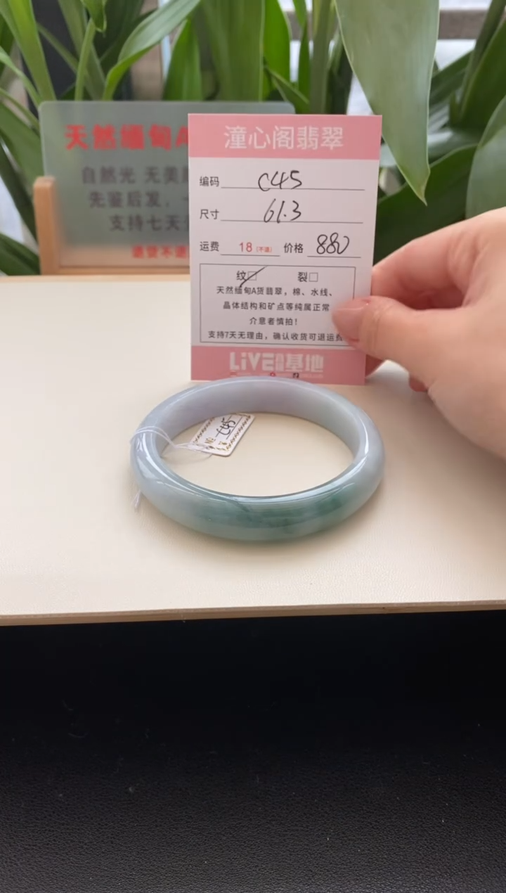 未镶嵌手镯翡翠61圈口编码c45