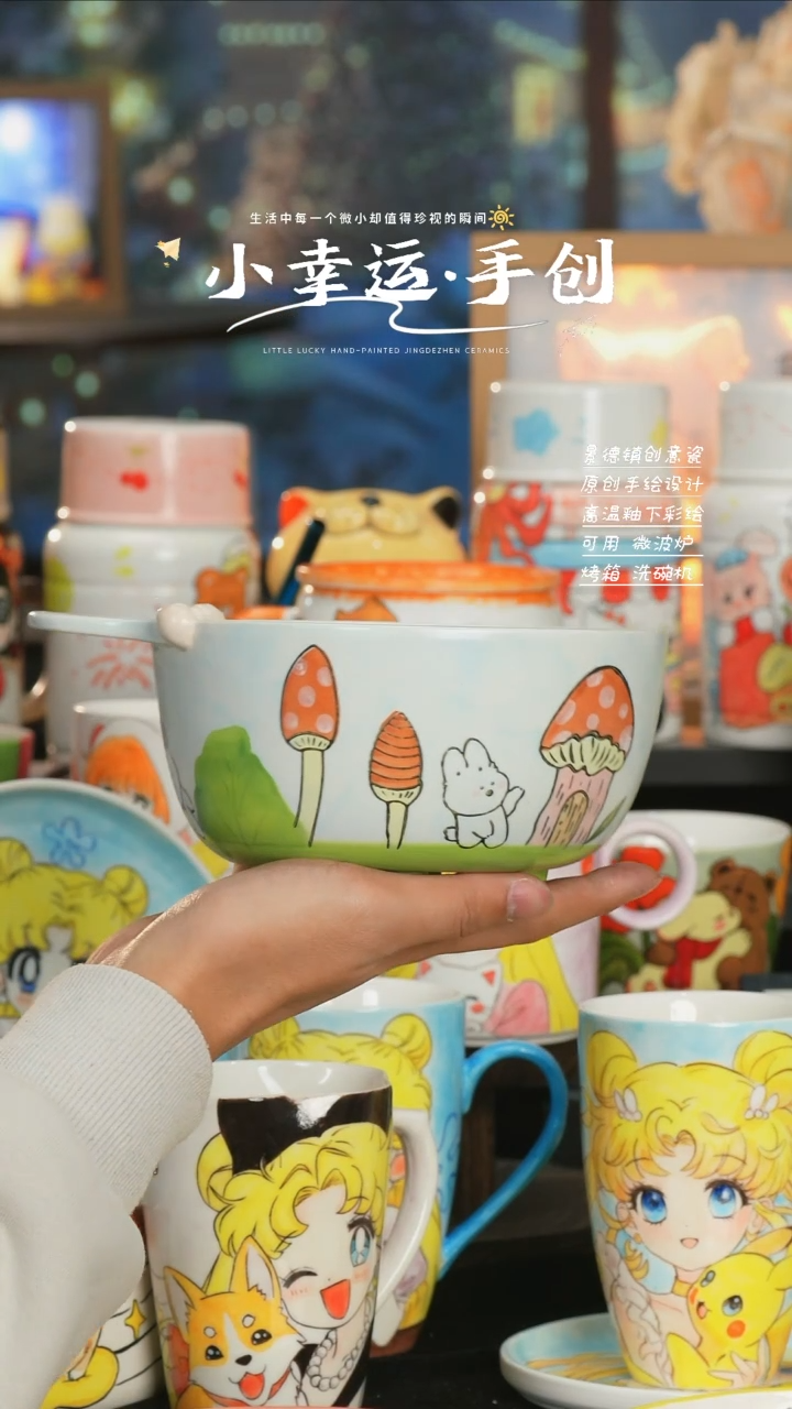 【闪购商品】小幸运纯手工手绘陶瓷