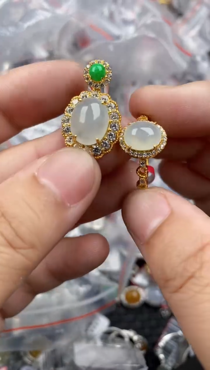 银S925镶嵌戒指翡翠13   1