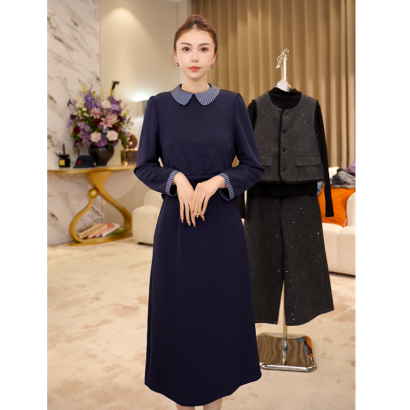 G9261连衣裙2025新款时尚显瘦女春秋高档长袖气质轻奢高级感