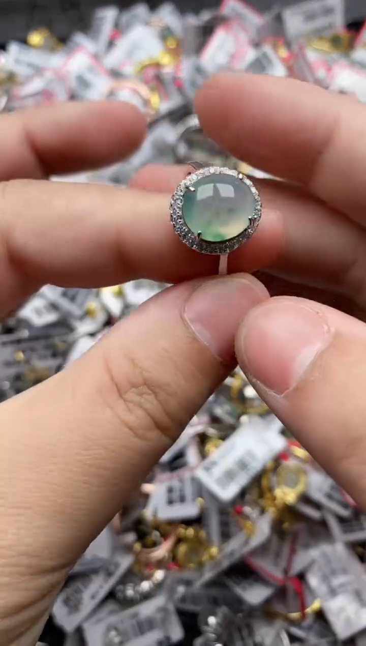 【闪购商品】翡翠戒指银S925镶嵌66666---8