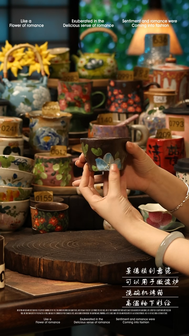 陶瓷景德镇高温釉下彩手工手绘款式@A105@