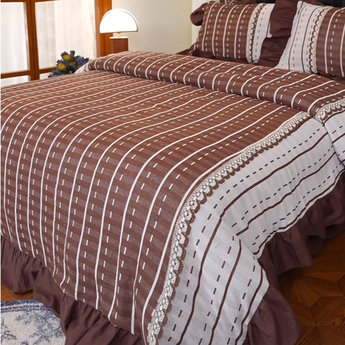 十七【焦糖布朗尼】关于织物的温度 全棉厚织高级感经典格纹四件套