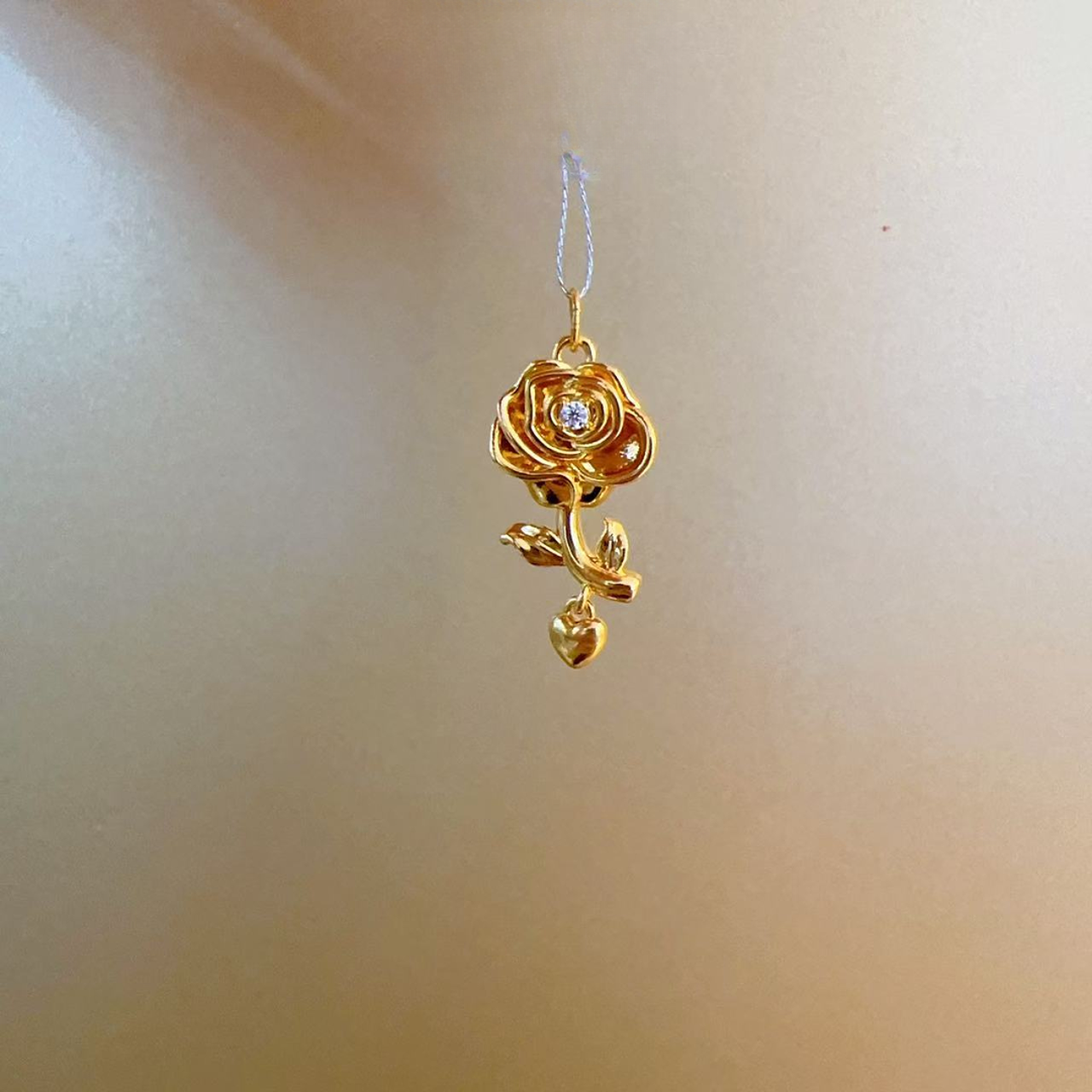 尚金/足金999/5D永恒玫瑰花吊坠/点购买选金重/不含链