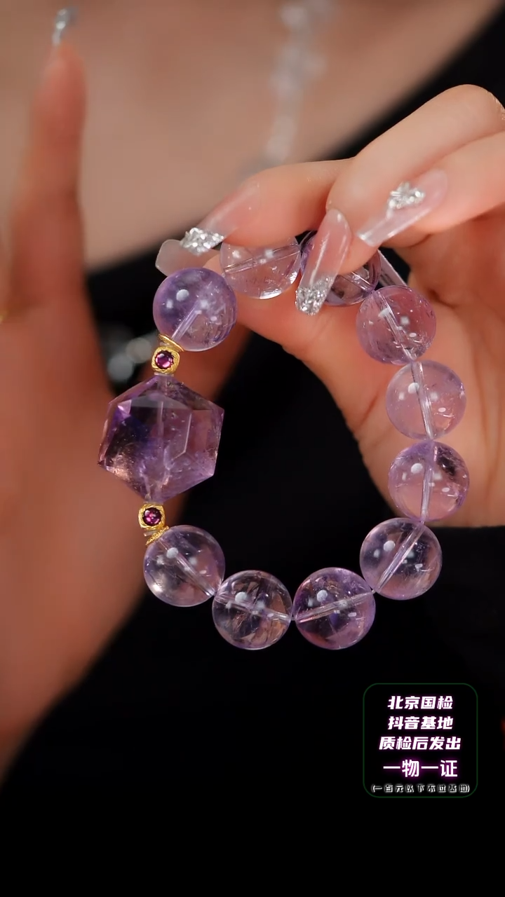 【闪购商品】水晶手串未镶嵌E1616Z紫黄晶八楞  巴西紫水晶手串