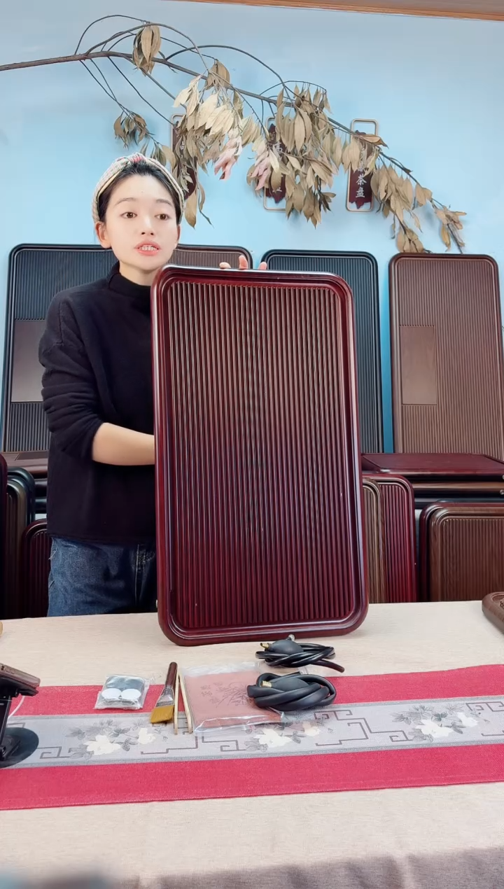 乘*者大海红色茶盘70*40*4