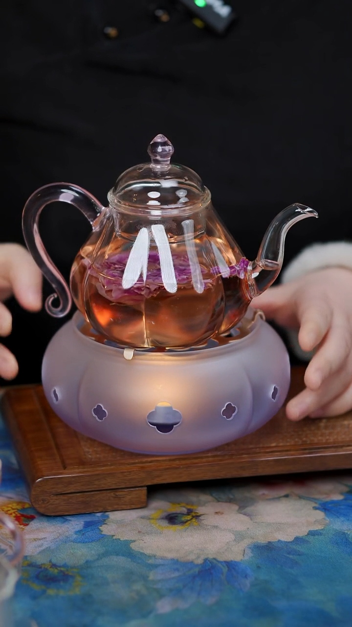 花瓣壶+温茶炉+杯子     