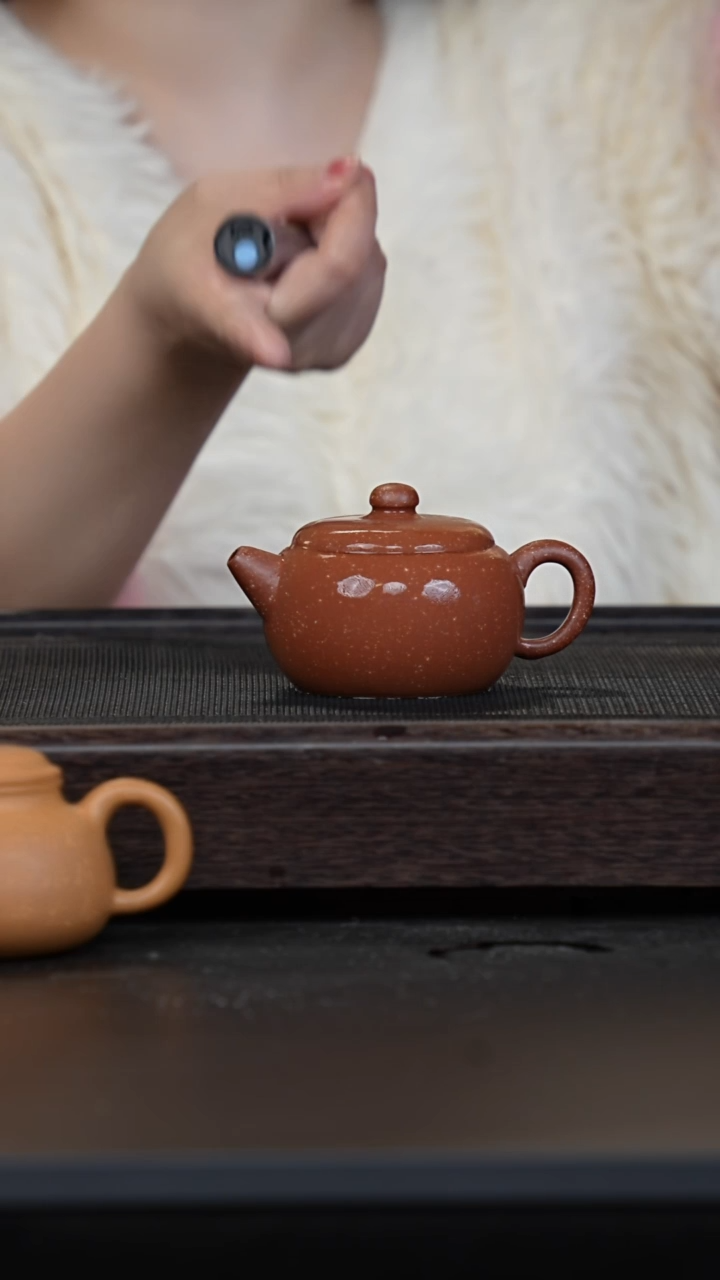 【闪购商品】紫砂茶壶花块桃花泥古文旦