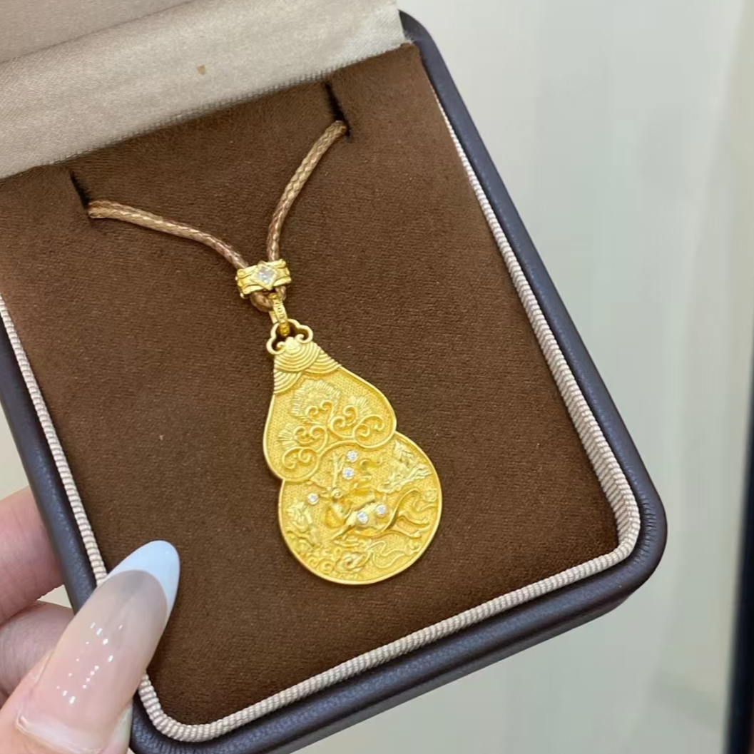 足金999福禄和鸣莫桑一路高升吊坠
