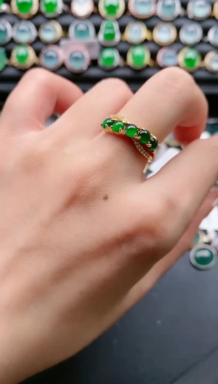 【闪购商品】翡翠戒指银S925镶嵌111111