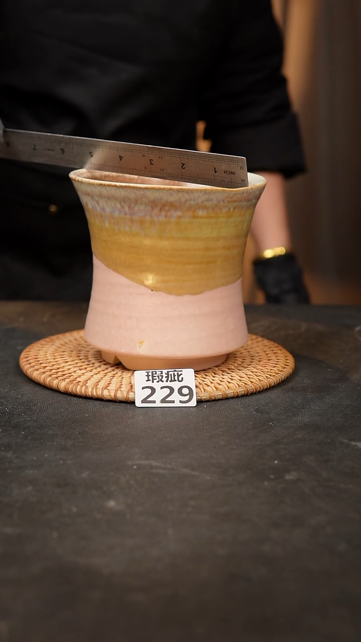 【闪购商品】瓷片 229泥泥手工花盆口13高13