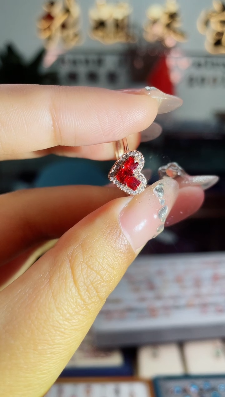 【闪购商品】彩色蓝宝石戒指银S925镶嵌戒指