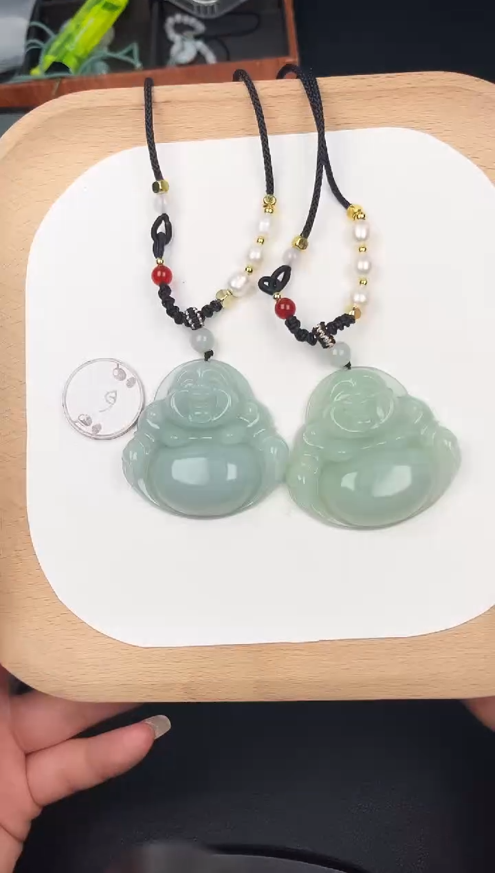 颈饰未镶嵌翡翠LH014翡翠冰绿大佛+送同款绳子多样性发其一