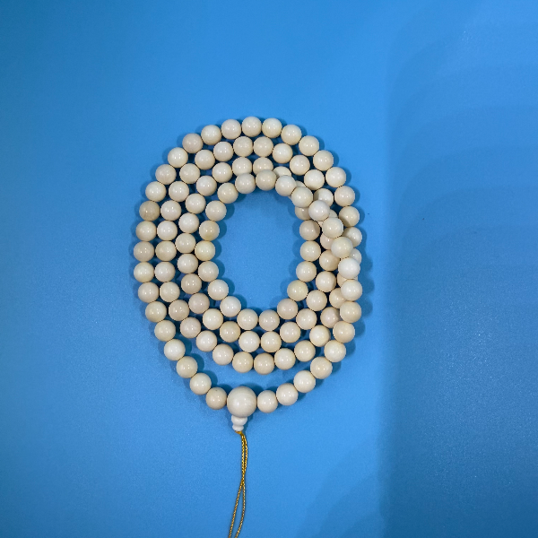 D1186天然猛犸牙圆珠脖挂 7mm支持鉴定 假一罚四