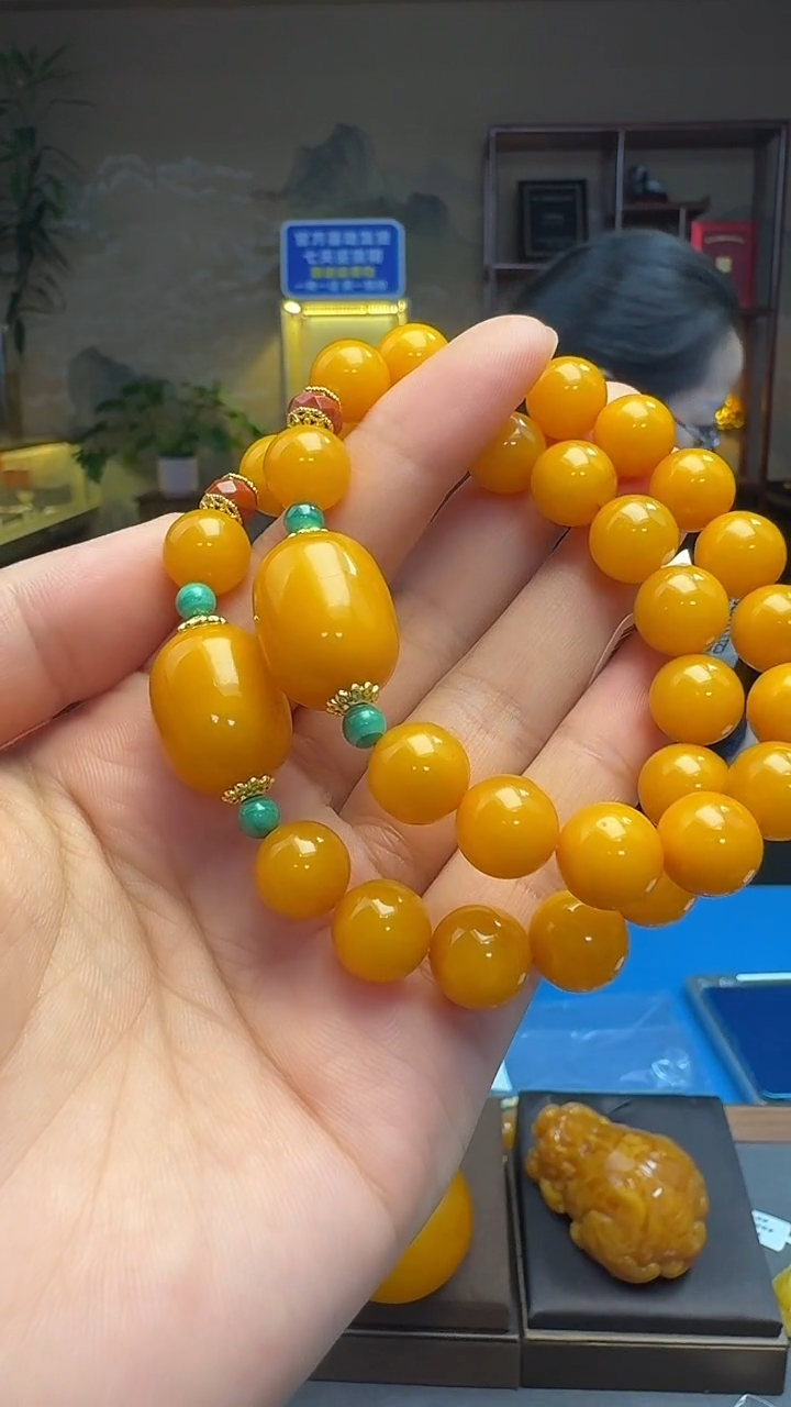 手链琥珀未镶嵌天然保真蜜蜡圆珠手串（多样发其一）