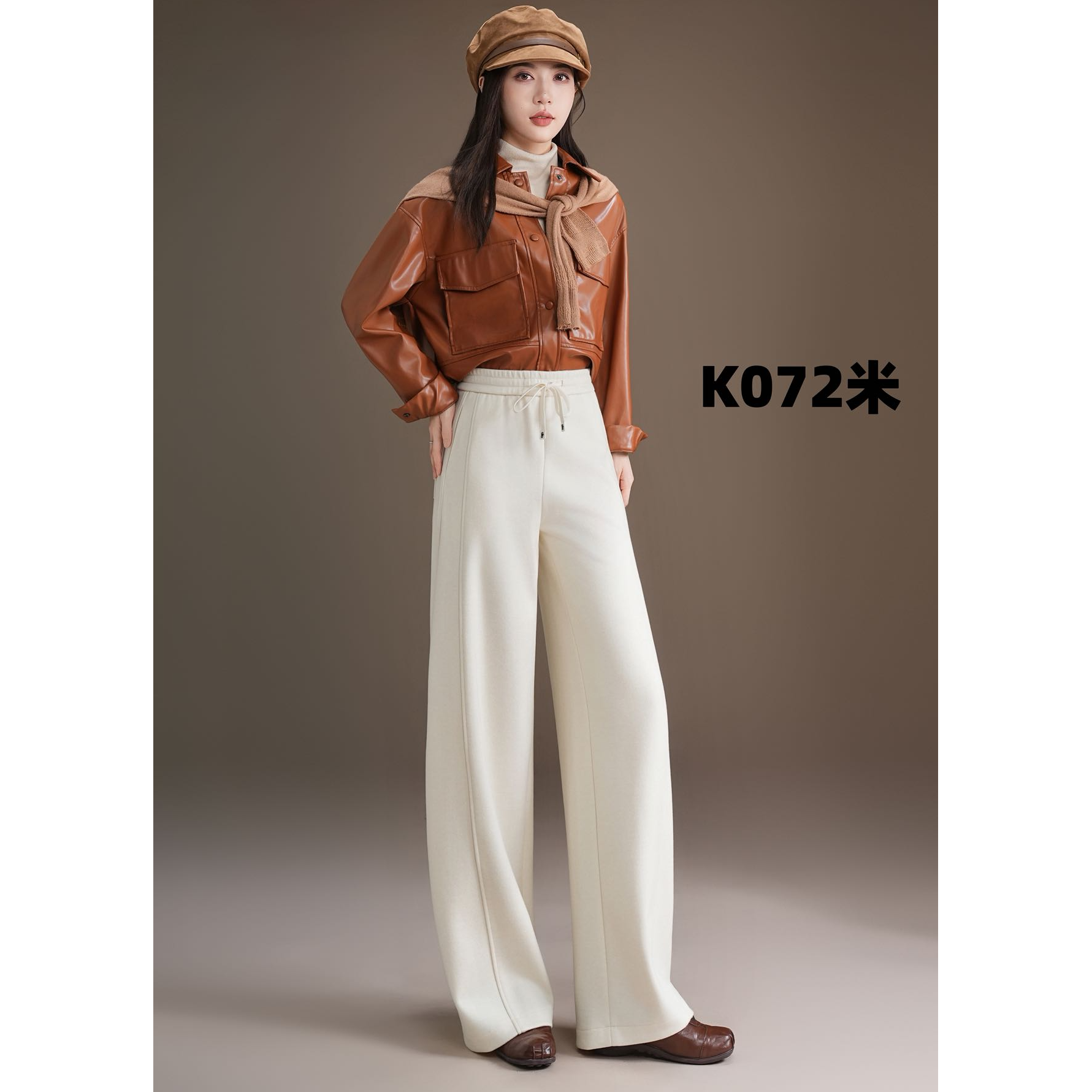DH61072回味依衣时尚显瘦2025新款窄版阔腿加厚裤女
