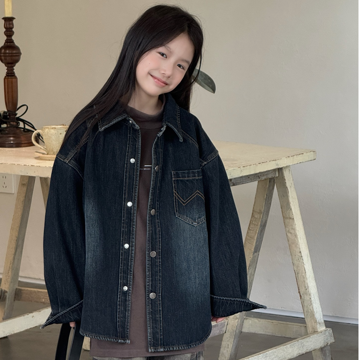 牛仔衣长袖洋气韩版衬衣外套开衫春秋新款