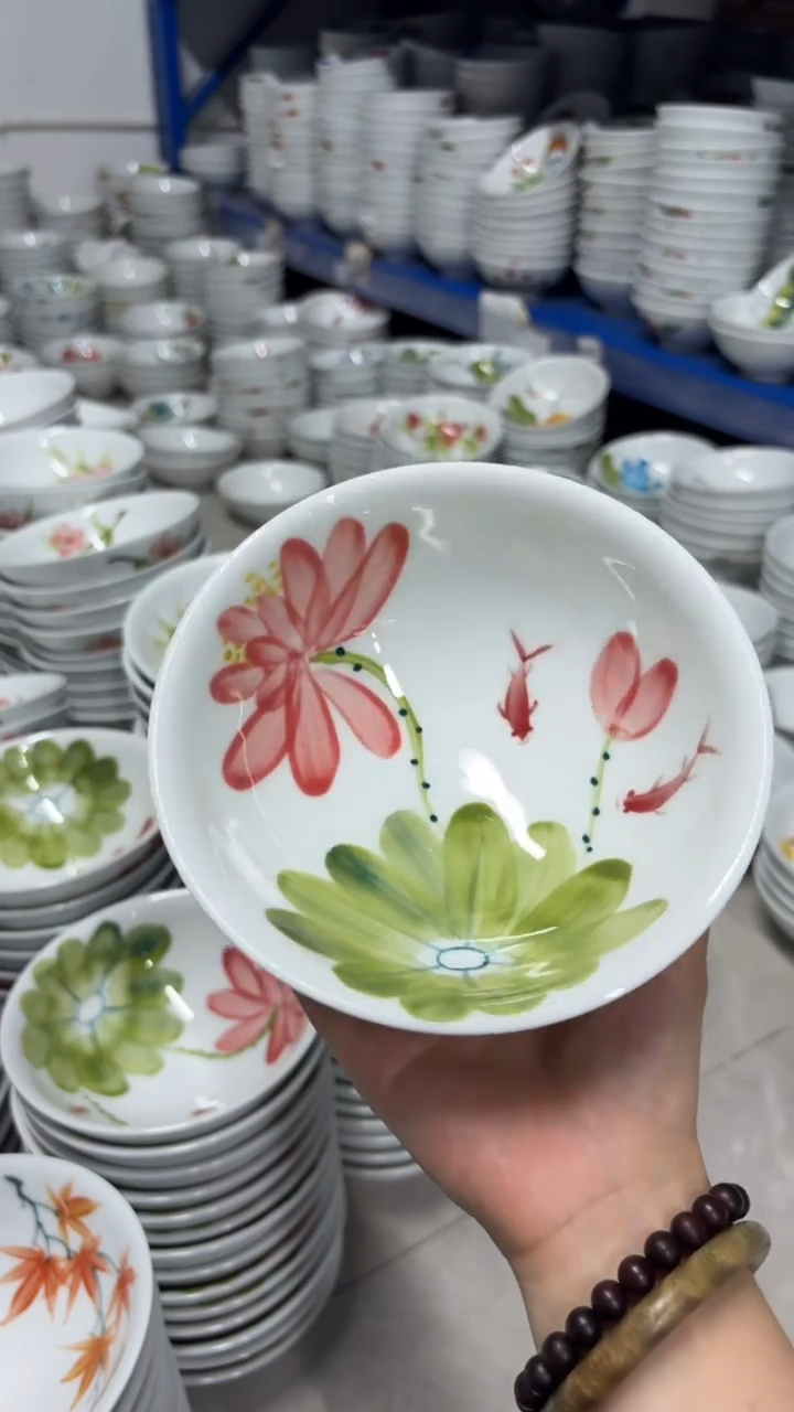瓷片景德镇手绘釉中彩（食品级）壮壮碗