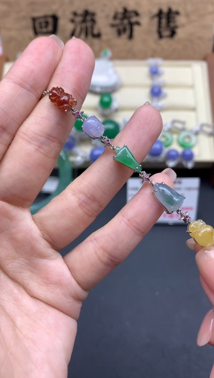 【闪购商品】翡翠手串18K金镶嵌594-中国好珍宝