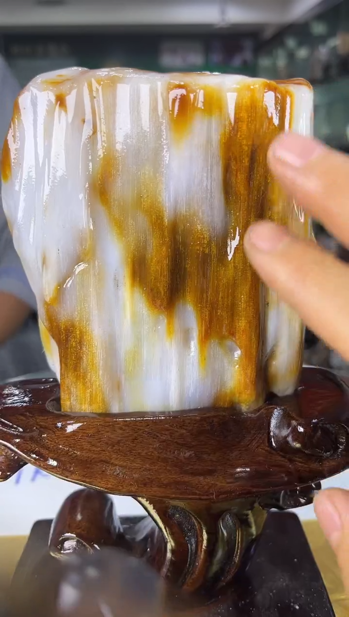 未镶嵌珠宝奇石硅化玉缅甸天然树化玉摆件