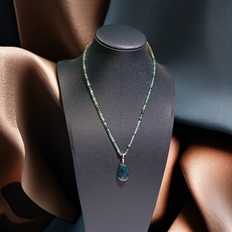 天然水草玛瑙项链