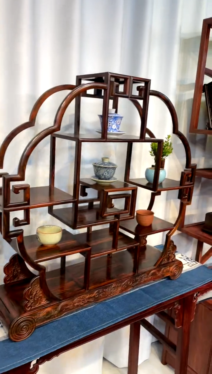 【闪购商品】红酸枝木类置物架博古架