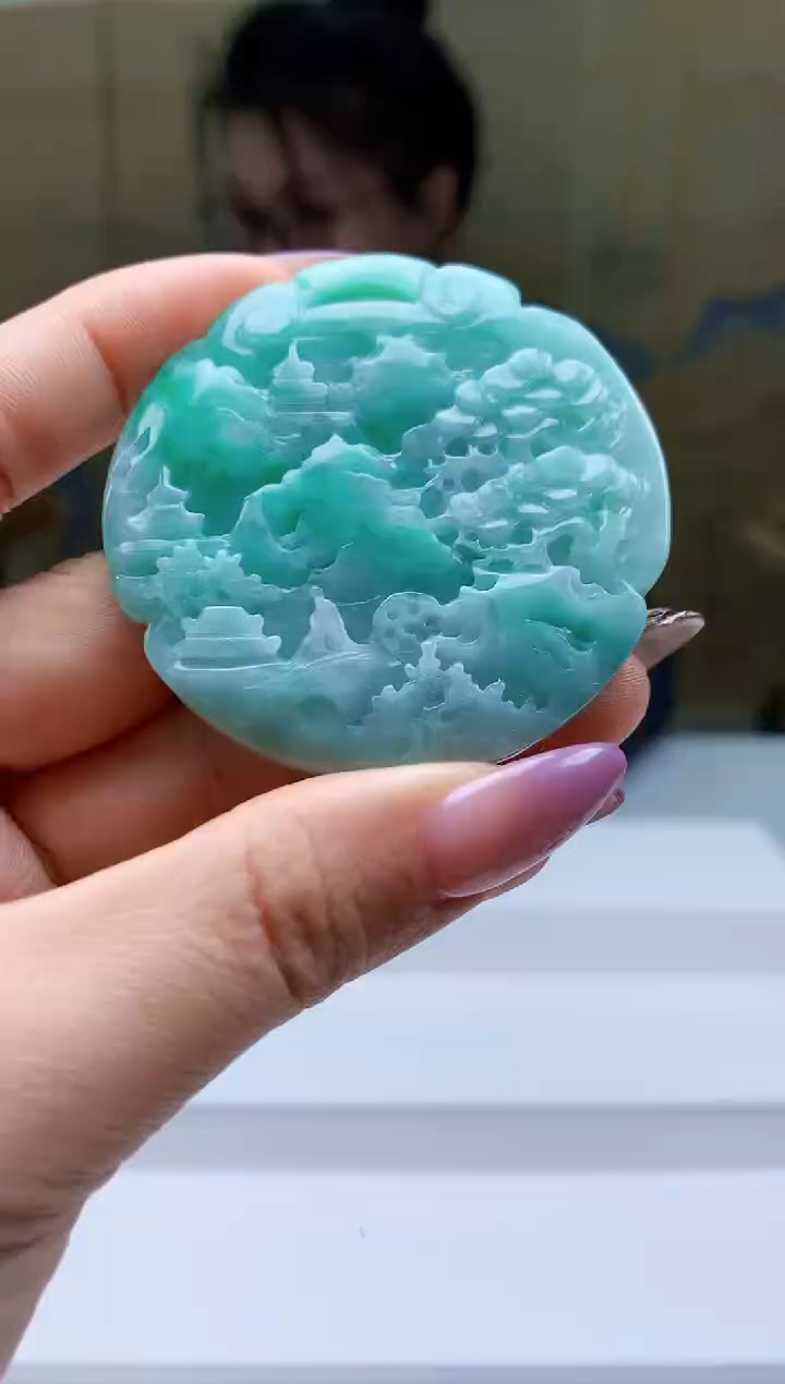 【闪购商品】定制翡翠未镶嵌5156ty-毛货挂件71