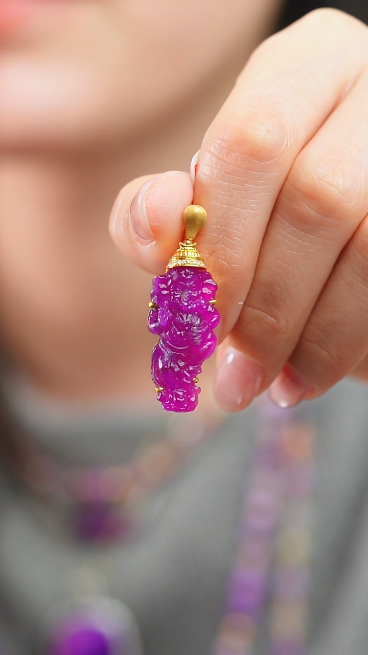 苏纪石（舒俱来）18K金镶嵌吊坠(不含链)43