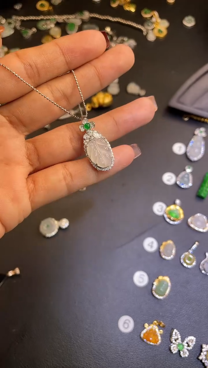 吊坠(不含链)银S925镶嵌翡翠1