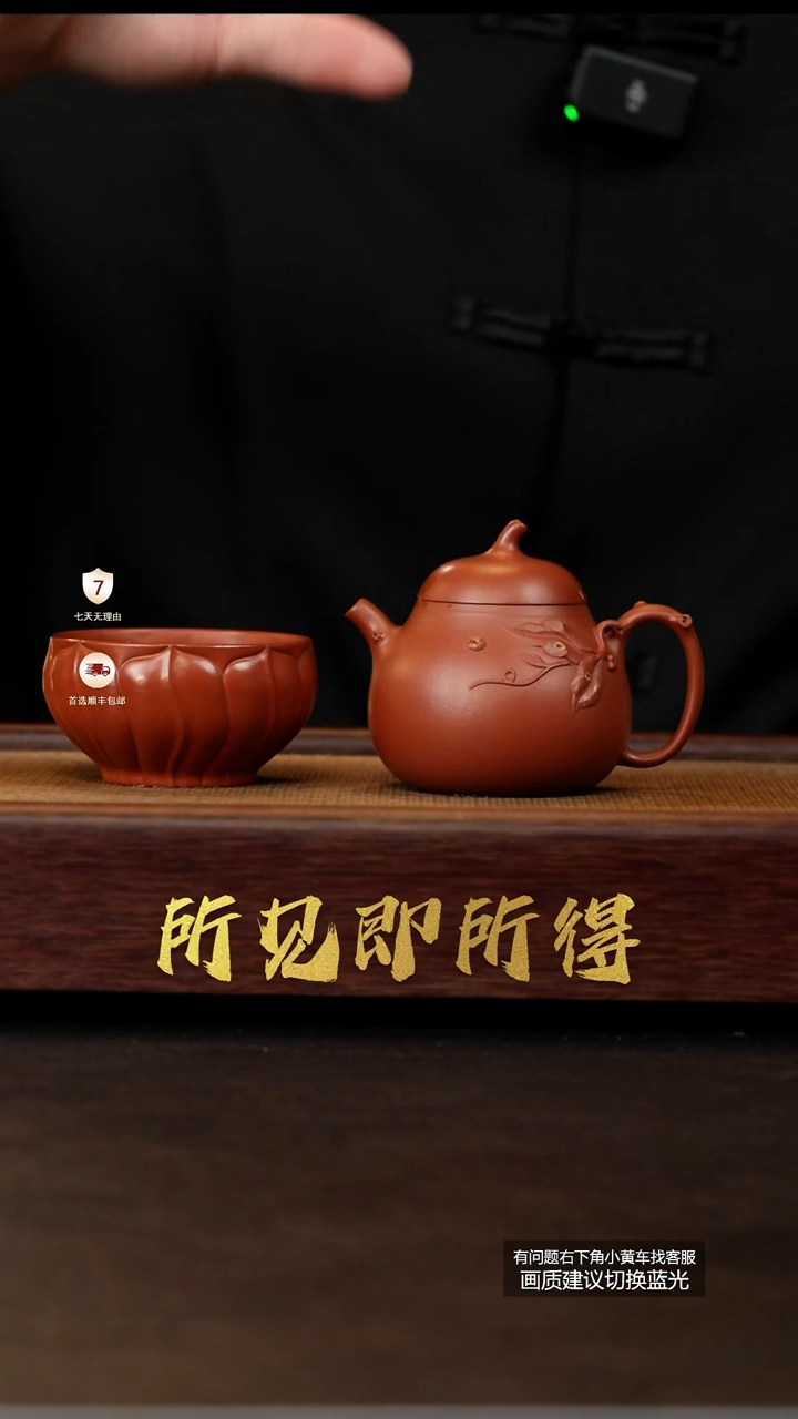 茶壶紫砂原矿小煤窑朱泥花器茄瓜