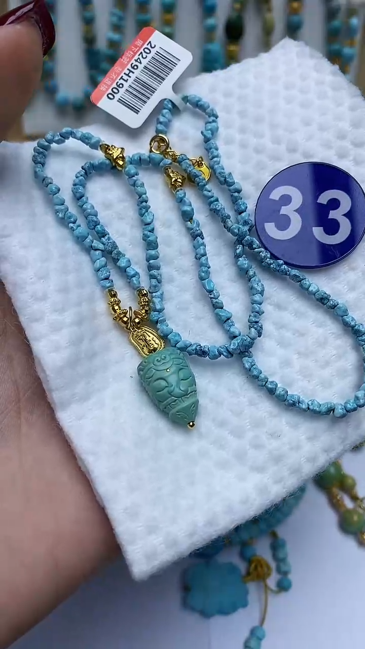 【闪购商品】绿松石项链银S925镶嵌33