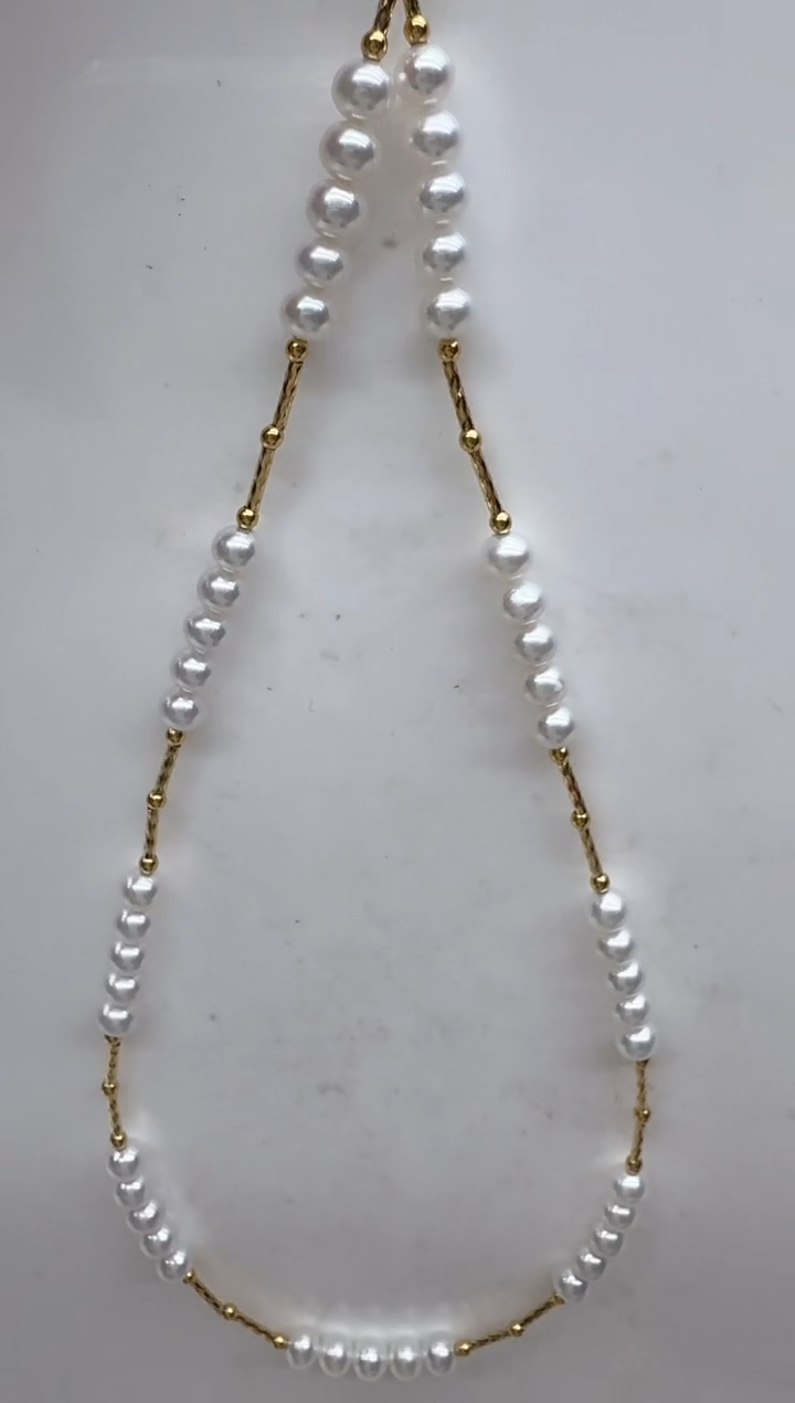 【闪购商品】淡水珍珠颈饰18K金镶嵌清货