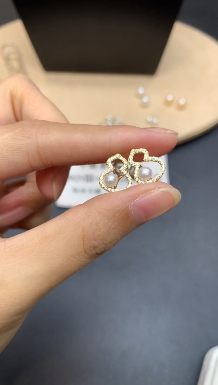 【闪购商品】淡水珍珠耳饰银S925镶嵌珠子【多样性发其一】