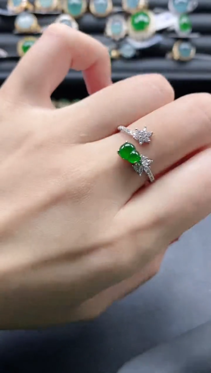 【闪购商品】翡翠戒指银S925镶嵌11111