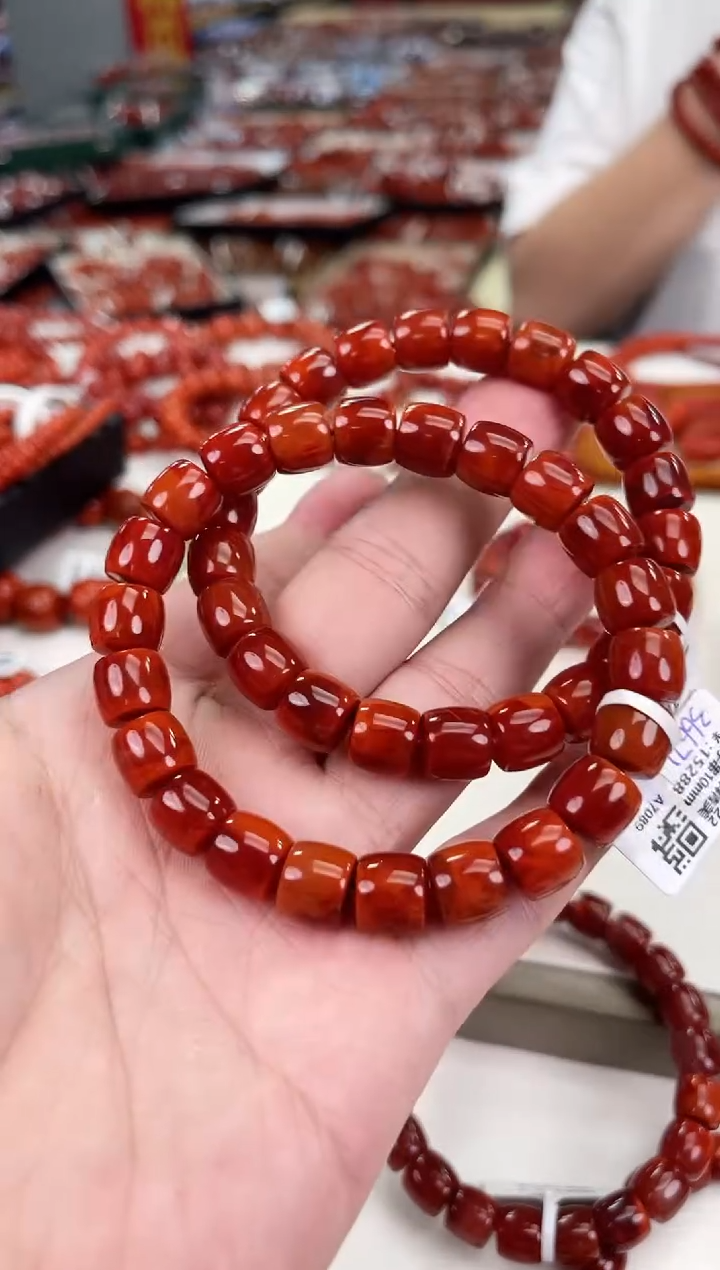 南红玛瑙瓦西直切手串10+未镶嵌（多样式发其一）