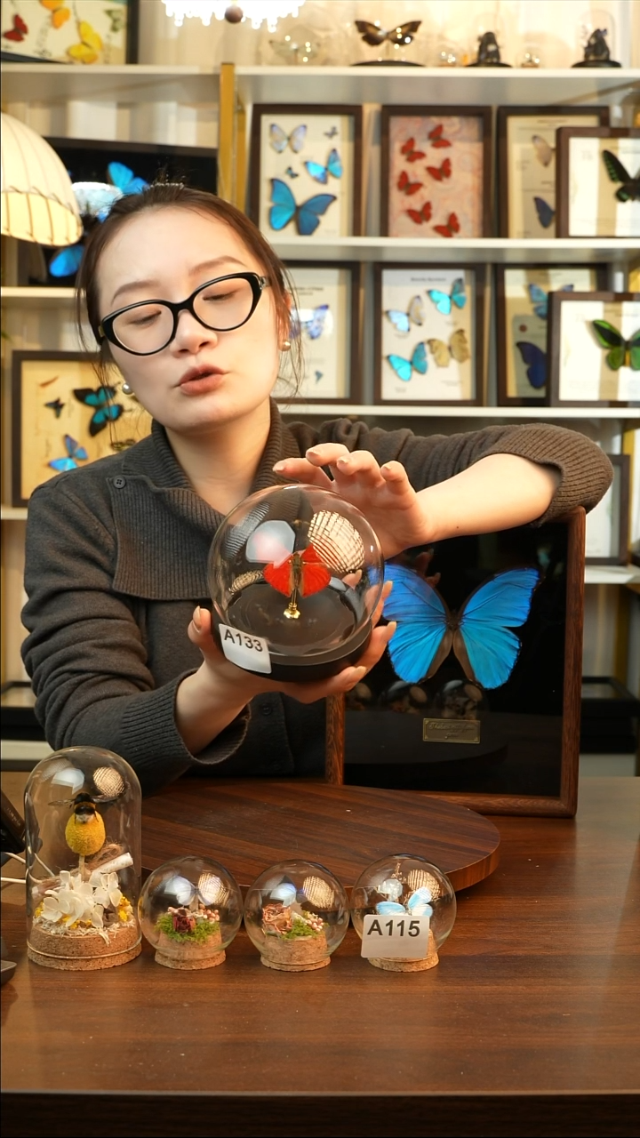 血漪蛱蝶小号玻璃球款A133