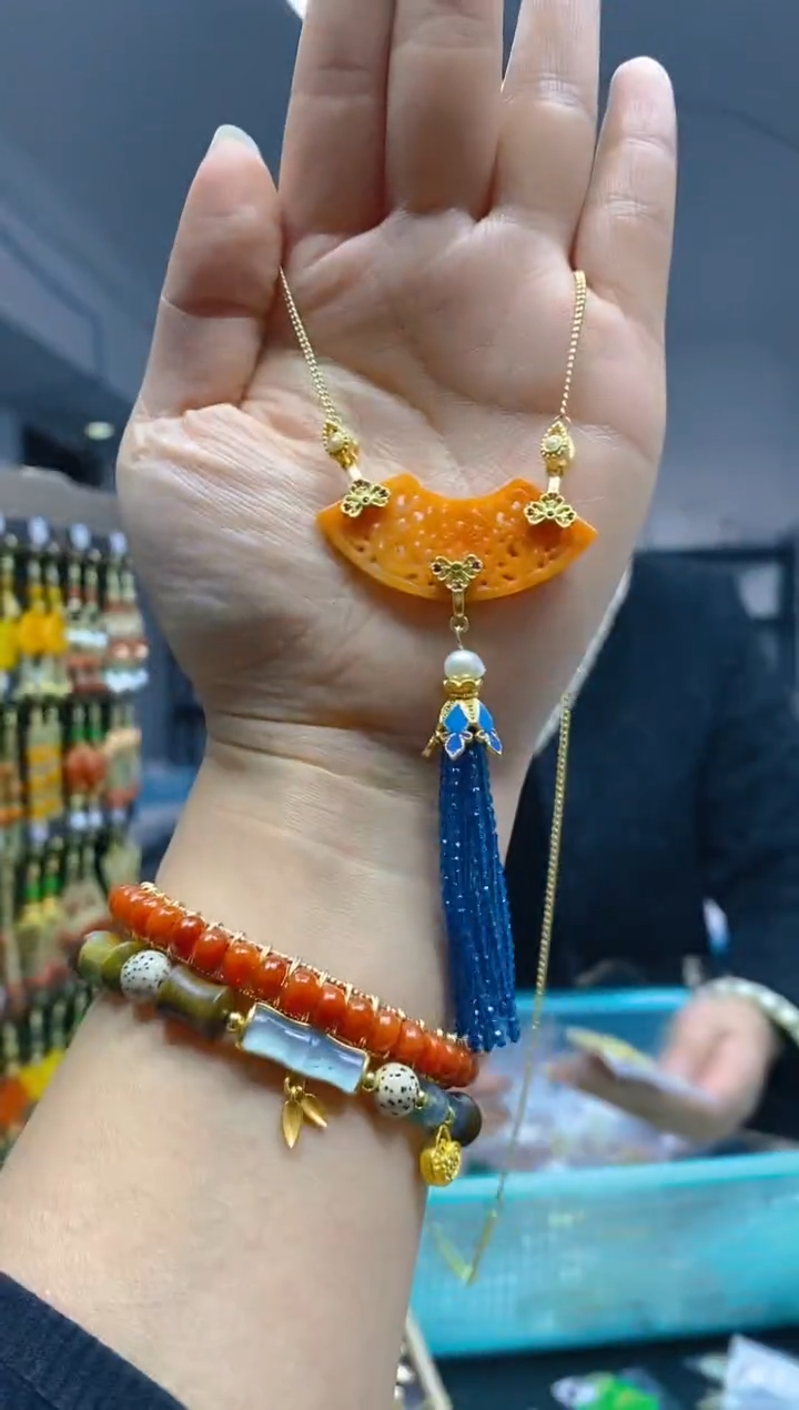 【闪购商品】翡翠耳饰合金0425翡翠锁骨链