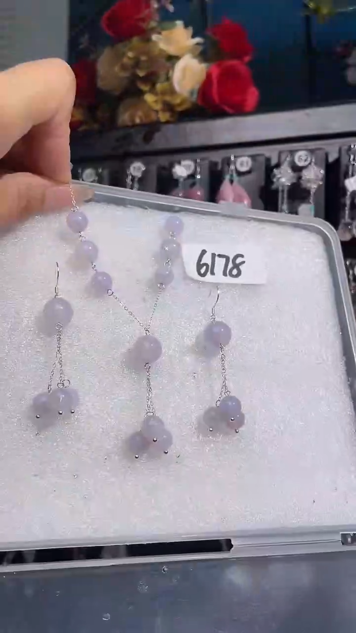 银S925镶嵌耳饰紫晶喜欢拍