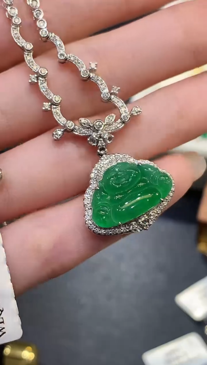 套链18K金镶嵌翡翠SF多样性发其一