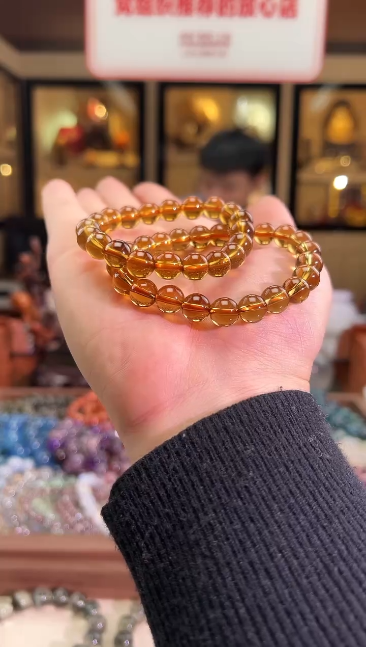 未镶嵌手链水晶9mm+老矿黄水（多样性发一）